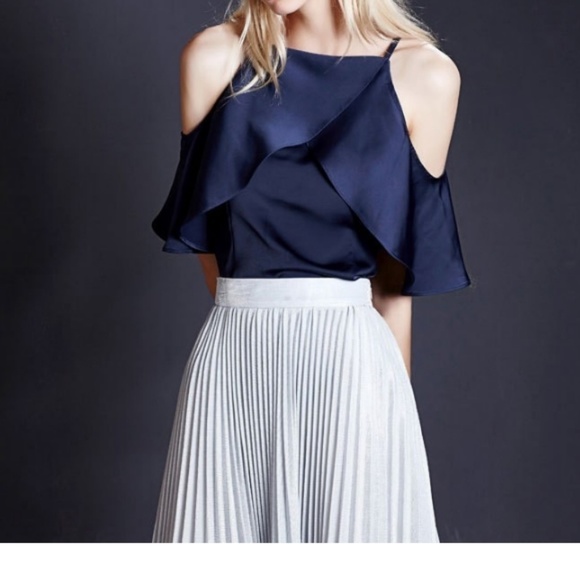 Cold Shoulder Chiffon Ruffle Blouse | Coming Soon - Picture 3 of 6